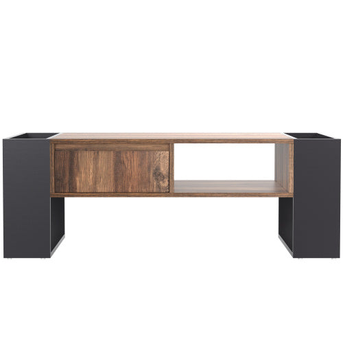 Moderner Couchtisch mit Holzmaserung & großem Stauraum – funktional & stilvoll!