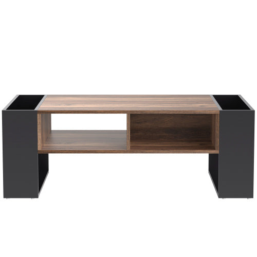 Moderner Couchtisch mit Holzmaserung & großem Stauraum – funktional & stilvoll!