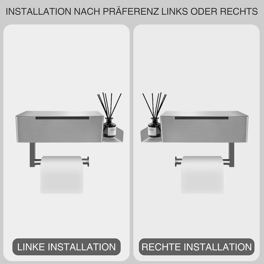 Toilettenpapierhalter mit Ablage – clever & bohrfrei!