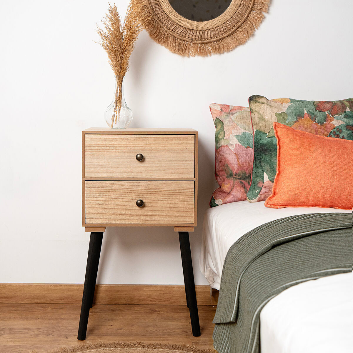 Nightstand Vinthera Moa Natural Metal 35 x 26 x 65 cm-3