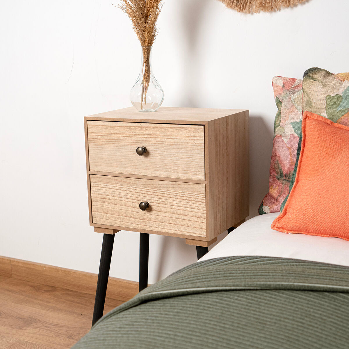Nightstand Vinthera Moa Natural Metal 35 x 26 x 65 cm-1