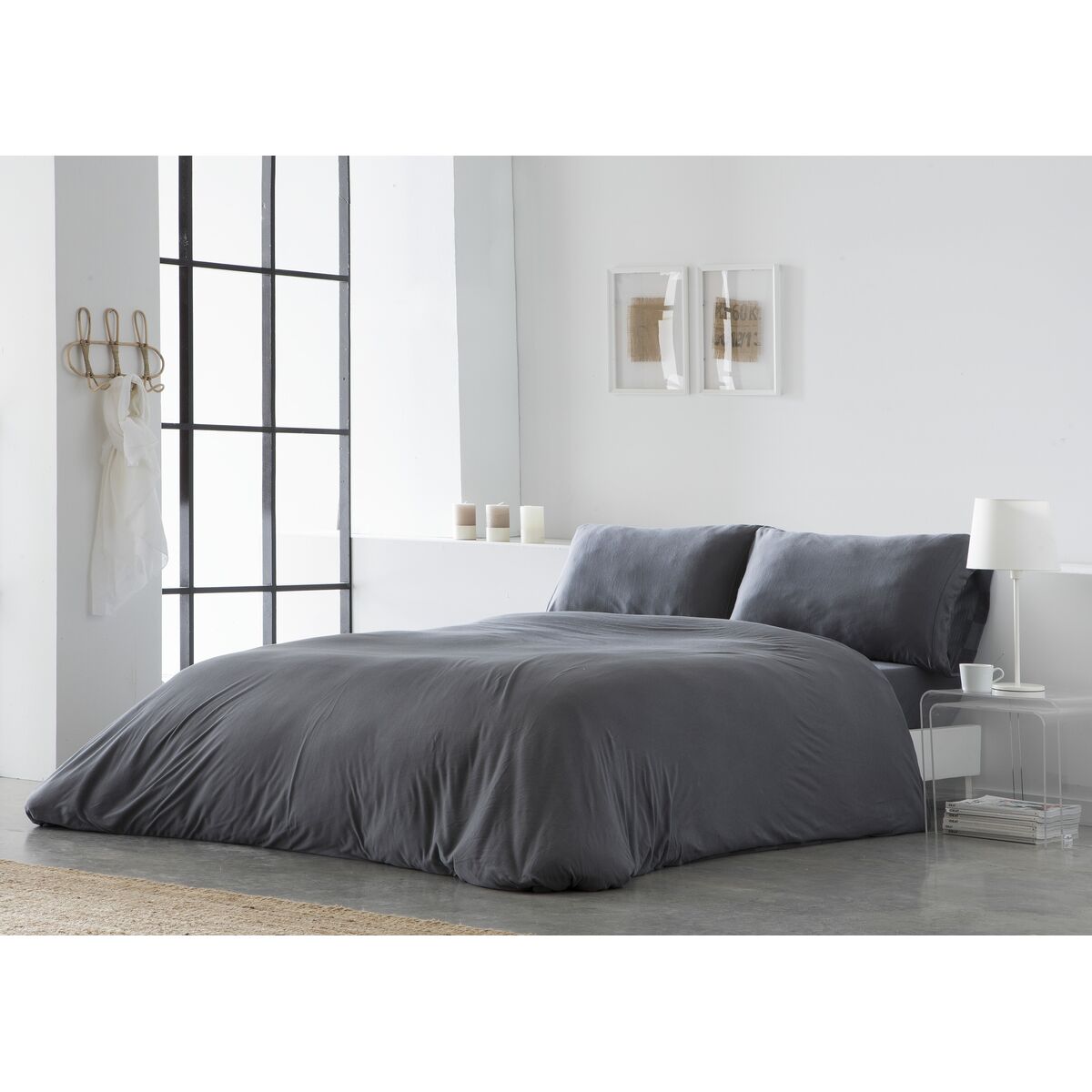 Nordic cover Naturals ELBA Dark grey Double (220 x 220 cm)-2