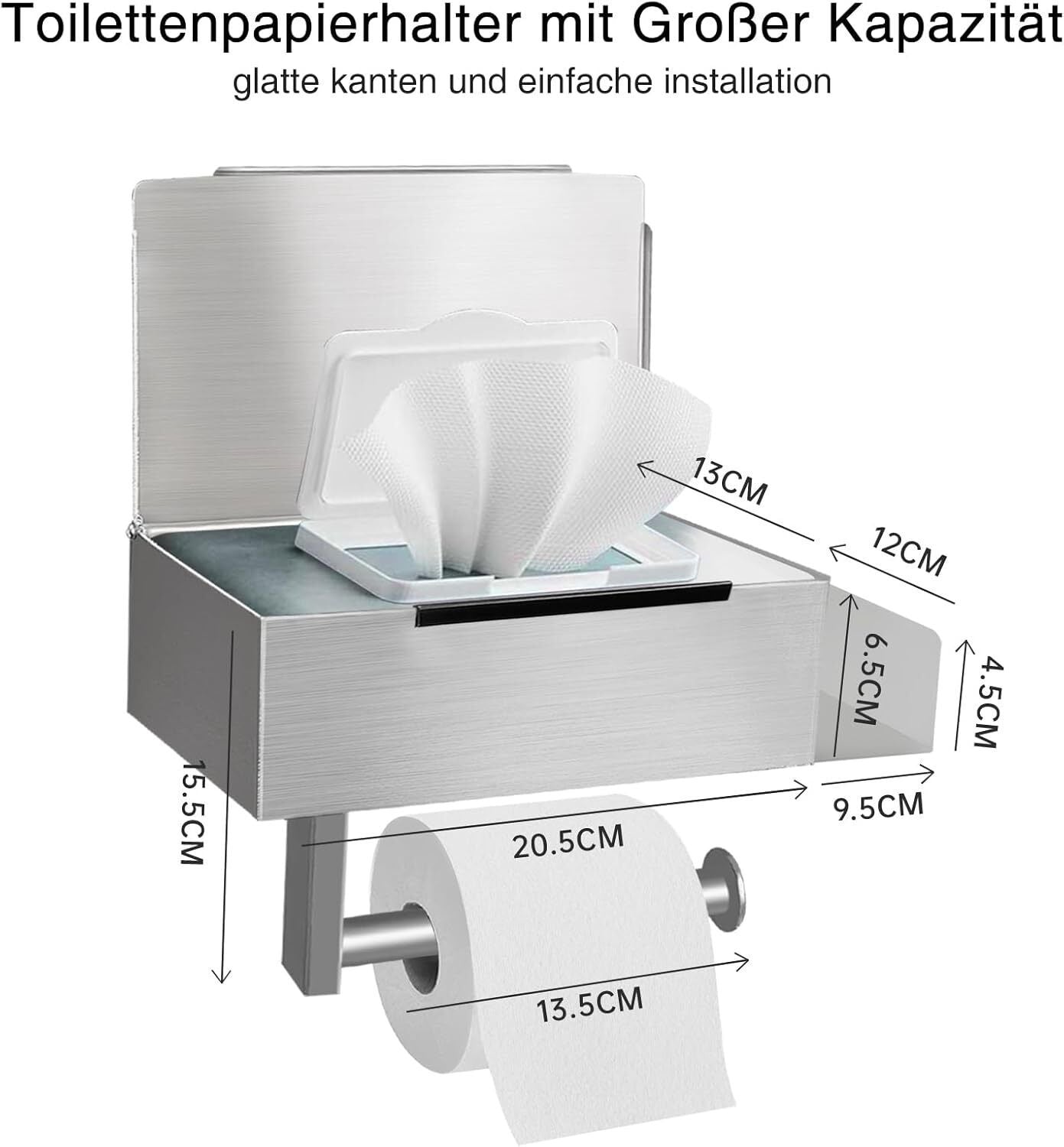 Toilettenpapierhalter mit Ablage – clever & bohrfrei!