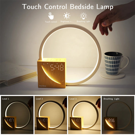 Multifunktionale LED-Nachttischlampe – Licht, Klang & Wecker in einem!